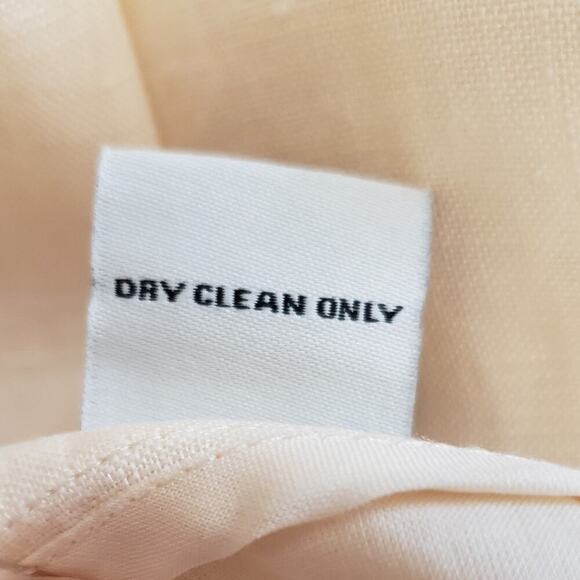 J. Peterman Cream/Beige Linen Mock Wrap Asymmetrical Flirty Skirt | Size 18 - Picture 7 of 7